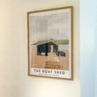 A1 Natural frame Boat Shed Print